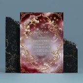 Invitation Rose Magique Or Ornat Baroque Enregistrer La Date
