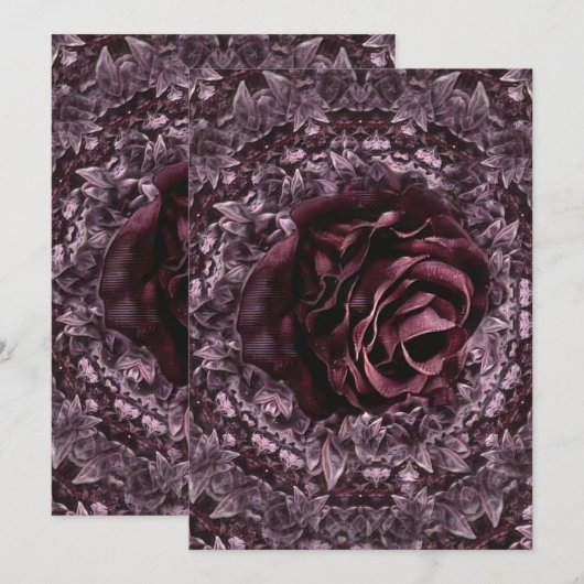 Invitation Rose Mandala (Devant / Derrière)