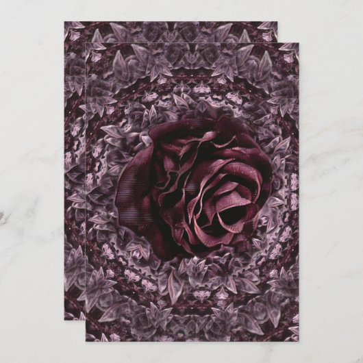 Invitation Rose Mandala (Devant / Derrière)