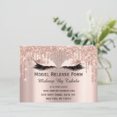 Invitation Rose maquillage d'artiste de modèle de version (Debout devant)