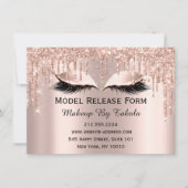 Invitation Rose maquillage d'artiste de modèle de version (Devant)