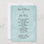 Invitation Rose Mariage Aqua (Devant)