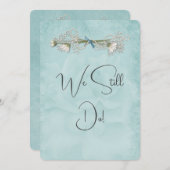 Invitation Rose Mariage Aqua (Devant / Derrière)