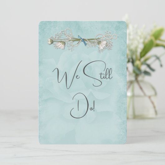 Invitation Rose Mariage Aqua (Debout devant)
