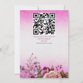 Invitation Rose mariage de prune rose violet modèle (Dos)