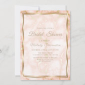 Invitation Rose mariage et marbre d'or (Dos)