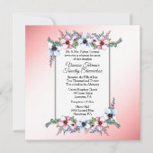 Invitation rose Mariage floral (Devant)