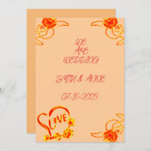 INVITATION ROSE MARIAGE INVITIATION (Devant / Derrière)