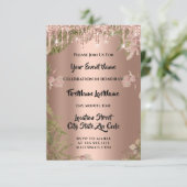Invitation Rose Mariage nuptiale Wreath Woodland Fern (Debout devant)