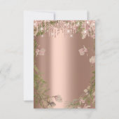 Invitation Rose Mariage nuptiale Wreath Woodland Fern (Dos)