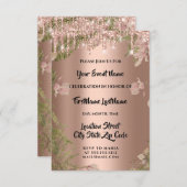 Invitation Rose Mariage nuptiale Wreath Woodland Fern (Devant / Derrière)