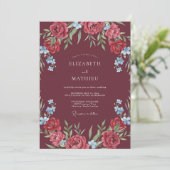 Invitation Rose Mariage Vivid Marron (Debout devant)