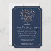 Invitation Rose Marine Parties scintillant or Script Love Cou (Devant)