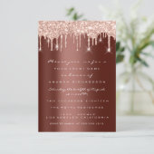 Invitation Rose Marron Brillant Mariage Douce 16e (Debout devant)