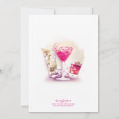 Invitation Rose Martini de partie de Bachelorette et (Dos)