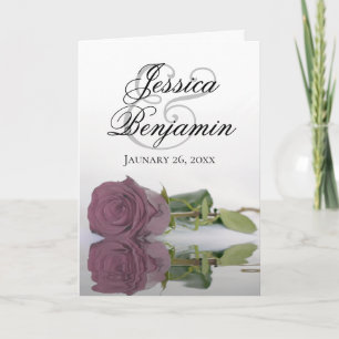 Invitation Rose Mauve Poussiéreuse Élégante Photo de Mariage