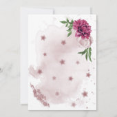 Invitation rose mauve verdure anniversaire géométrique (Dos)