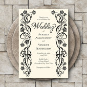 Invitation Rose médiéval Mariage d'épée