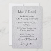 Invitation Rose Métallic Argent Anniversaire 70 Ans (Dos)