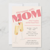 Invitation Rose mignon, Aquarelle Mimosas Fête des mères (Devant)