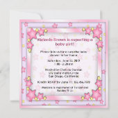 Invitation rose mignon de baby shower d'ours panda (Dos)