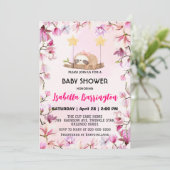 Invitation Rose mignon parfum doux fleur baby shower enfant (Debout devant)