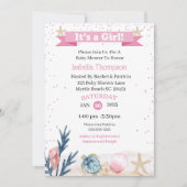 Invitation Rose mignon sous l'invitation de la mer (Devant)