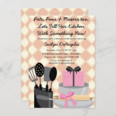 Invitation rose mignonne de Fête de la mariée (Devant / Derrière)
