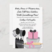 Invitation rose mignonne de Fête de la mariée (Devant / Derrière)