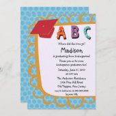 Invitation rose MIGNONNE d'obtention du diplôme de (Devant / Derrière)