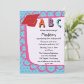 Invitation rose MIGNONNE d'obtention du diplôme de (Debout devant)