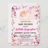 Invitation Rose mignonne fille douce rêve fleur baby shower e (Devant)