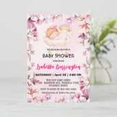 Invitation Rose mignonne fille douce rêve fleur baby shower e (Debout devant)
