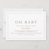 Invitation Rose minimal Gold Horizontal Oh Baby Baby shower (Devant)