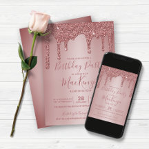 Rose minimaliste Parties scintillant d'or  d'anniv