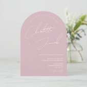 Invitation Rose minimaliste rose  Mariage d'arc (Debout devant)