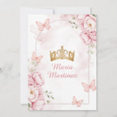 Invitation Rose Mis Quince avec Fille Princesse (Dos)