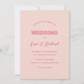 Invitation Rose Modern Bold Type Texte (Devant)