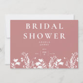 Invitation Rose moderne blanc Fleur sauvage blanc Fête des ma (Devant)