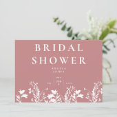 Invitation Rose moderne blanc Fleur sauvage blanc Fête des ma (Debout devant)