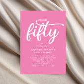 Invitation Rose moderne Bonjour 50e anniversaire