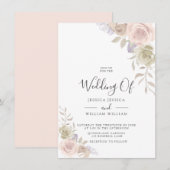 Invitation Rose moderne branché Dusty Blush Wedding Invitatio (Devant / Derrière)