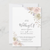 Invitation Rose moderne branché Dusty Blush Wedding Invitatio (Devant)