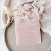 Invitation Rose moderne Dusty et Rose Blush Mariage aquarelle