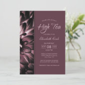Invitation Rose moderne Dusty Floral High Tea Fête des mariée (Debout devant)