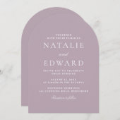 Invitation Rose moderne Dusty & Mauve Moderne Mariage d'arc (Devant / Derrière)