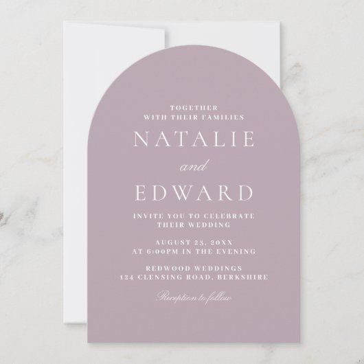 Invitation Rose moderne Dusty & Mauve Moderne Mariage d'arc (Devant)