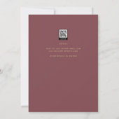 Invitation Rose moderne Dusty Pink Gold Mariage (Dos)
