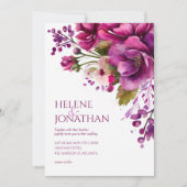 Invitation Rose Moderne Elégant Aquarelle Mariage Floral (Devant)