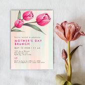 Invitation Rose moderne élégant Fête de la mère simple BRUNCH